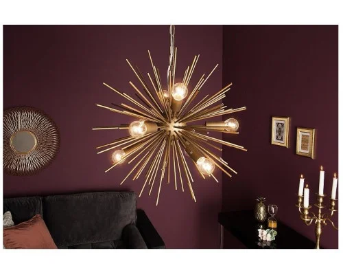 Závěsná lampa sluneční svit zlatá 50cm