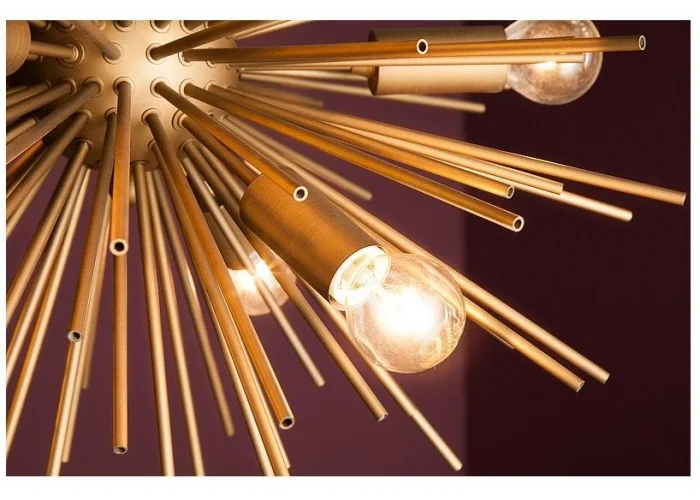 Závěsná lampa sluneční svit zlatá 50cm