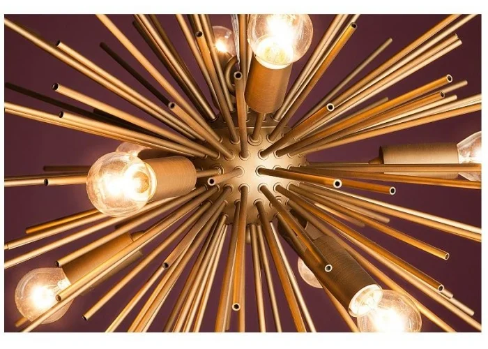 Závěsná lampa sluneční svit zlatá 50cm