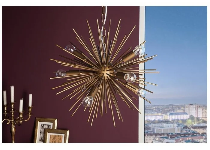 Závěsná lampa sluneční svit zlatá 50cm