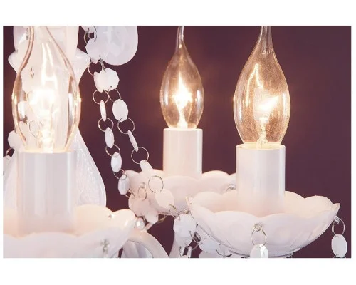 Závěsná lampa diamantový lustr 5ramenný bílý S 2