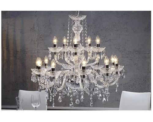 Závěsná lampa diamantový lustr 15ramenný čirý