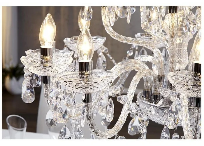 Závěsná lampa diamantový lustr 15ramenný čirý
