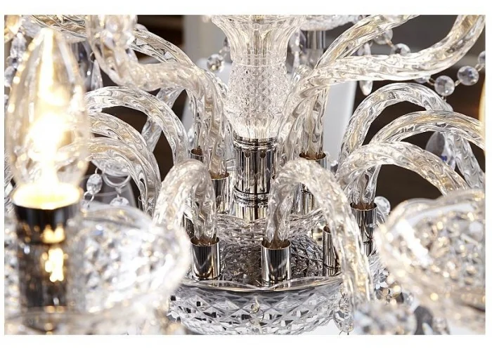 Závěsná lampa diamantový lustr 15ramenný čirý