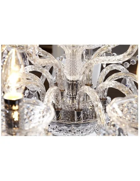 Závěsná lampa diamantový lustr 15ramenný čirý