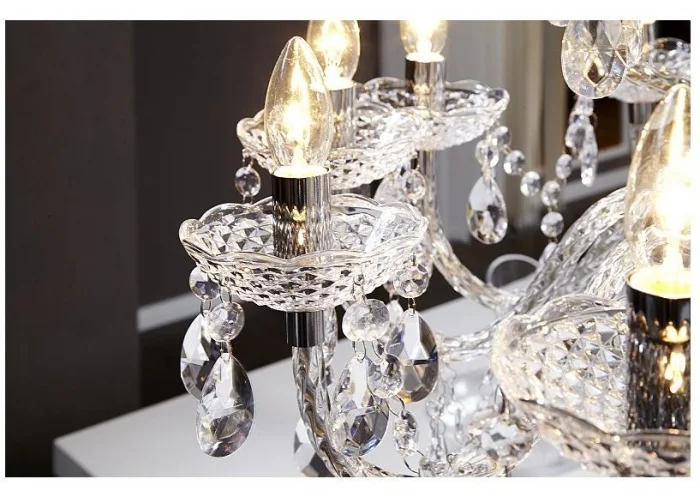 Závěsná lampa diamantový lustr 15ramenný čirý