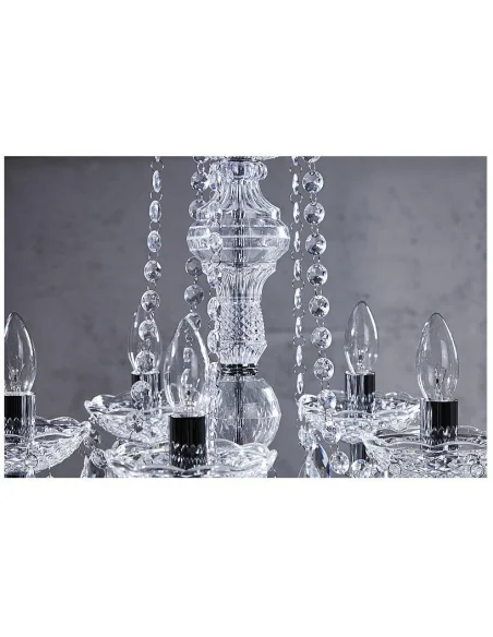 Závěsná lampa diamantový lustr 15ramenný čirý