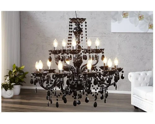 Závěsná lampa diamantový lustr 15ramenný černý 2