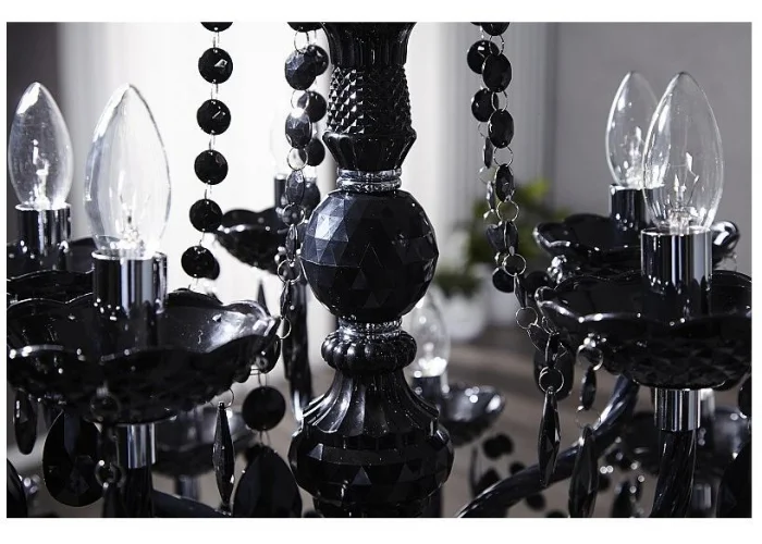 Závěsná lampa diamantový lustr 15ramenný černý