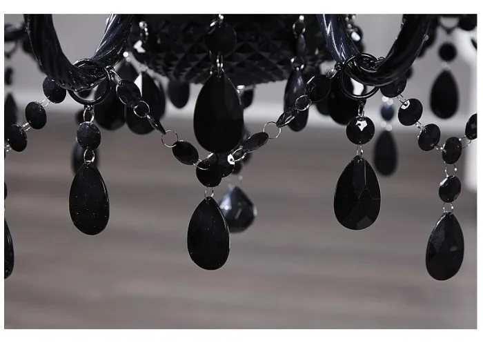 Závěsná lampa diamantový lustr 15ramenný černý