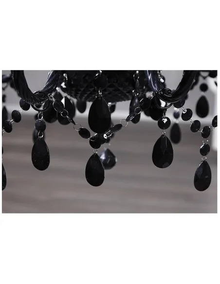 Závěsná lampa diamantový lustr 15ramenný černý