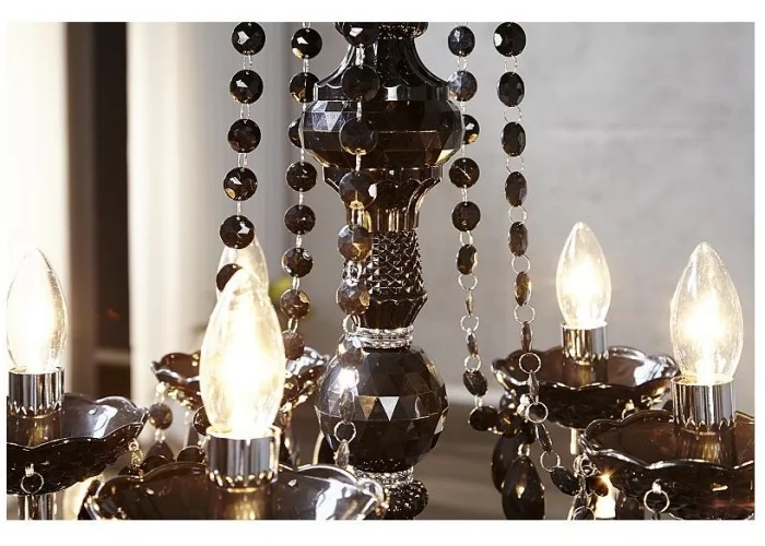 Závěsná lampa diamantový lustr 15ramenný černý