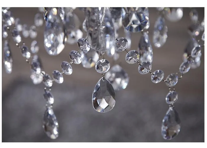 Závěsná lampa diamantový lustr 5ramenný čirý