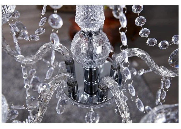 Závěsná lampa diamantový lustr 5ramenný čirý