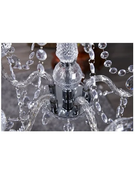 Závěsná lampa diamantový lustr 5ramenný čirý