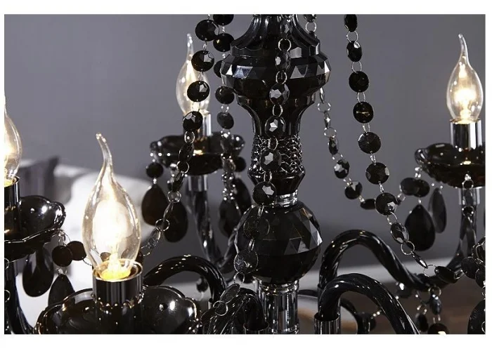 Závěsná lampa diamantový lustr 5ramenný černý