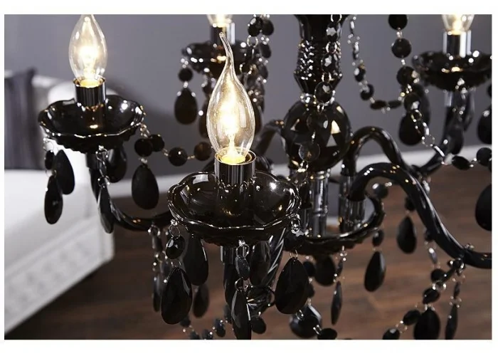 Závěsná lampa diamantový lustr 5ramenný černý