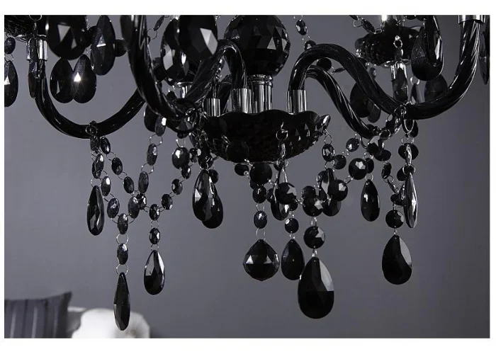 Závěsná lampa diamantový lustr 5ramenný černý