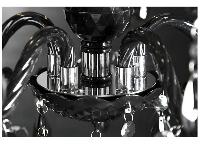 Závěsná lampa diamantový lustr 5ramenný černý