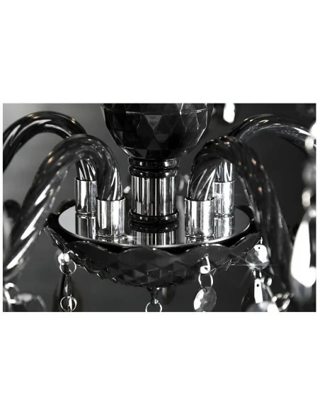 Závěsná lampa diamantový lustr 5ramenný černý