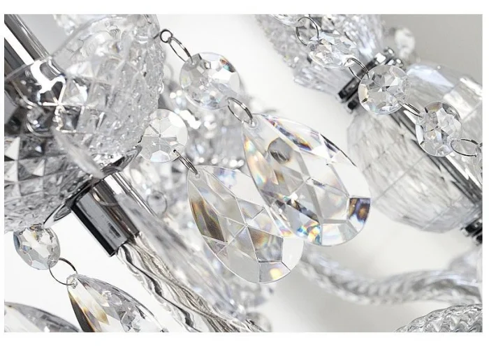 Závěsná lampa diamantový lustr 9ramenný čirý