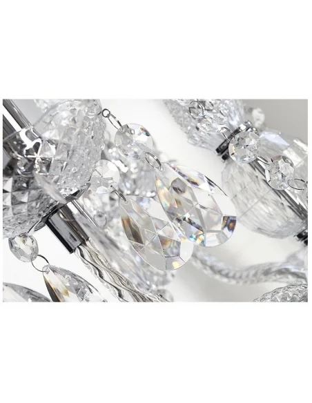 Závěsná lampa diamantový lustr 9ramenný čirý