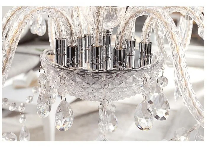 Závěsná lampa diamantový lustr 9ramenný čirý