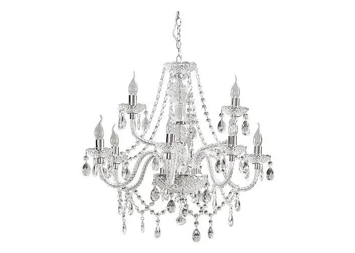 Závěsná lampa diamantový lustr 9ramenný čirý