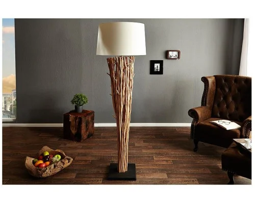 Stojací lampa v přírodním dřevě Euforie 175cm 2