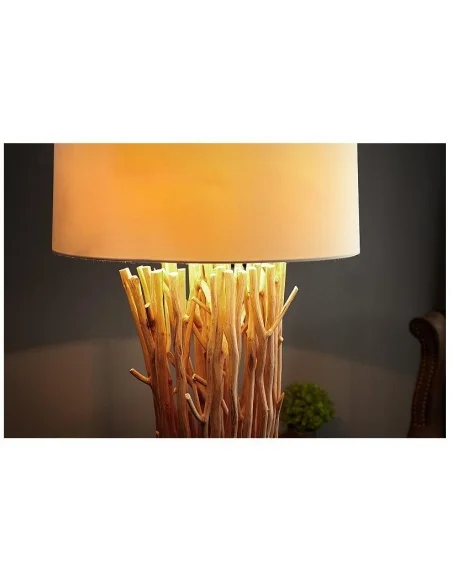 Stojací lampa v přírodním dřevě Euforie 175cm