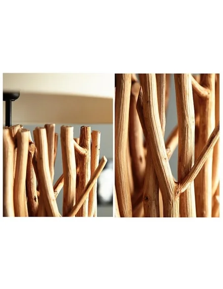 Stojací lampa v přírodním dřevě Euforie 175cm