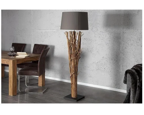 Stojací lampa přírodním dřevě Euforie hnědá 175cm 2