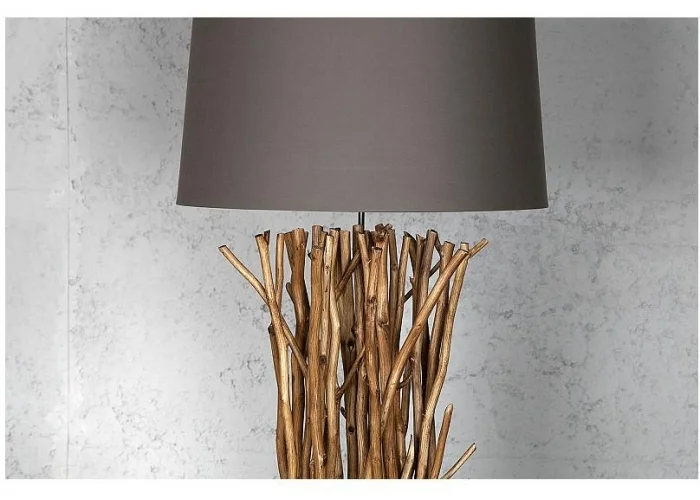 Stojací lampa přírodním dřevě Euforie hnědá 175cm