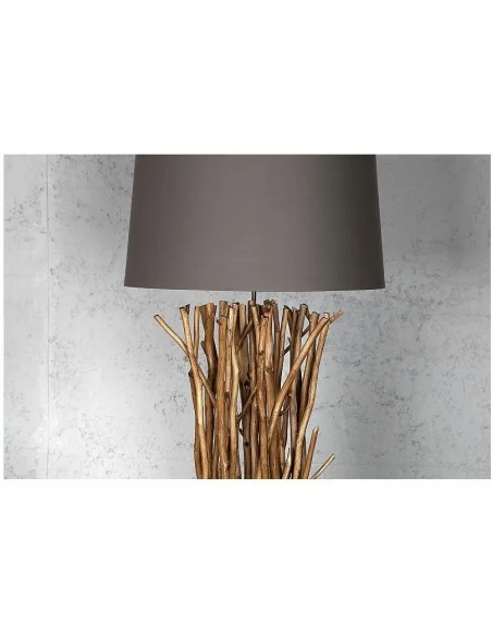 Stojací lampa přírodním dřevě Euforie hnědá 175cm
