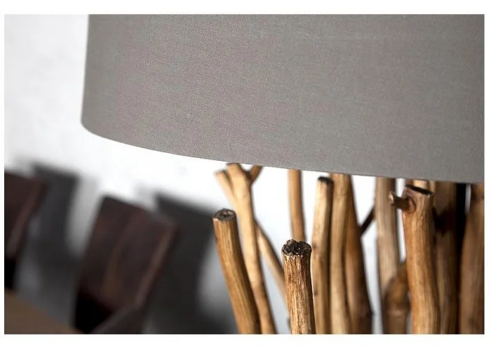 Stojací lampa přírodním dřevě Euforie hnědá 175cm