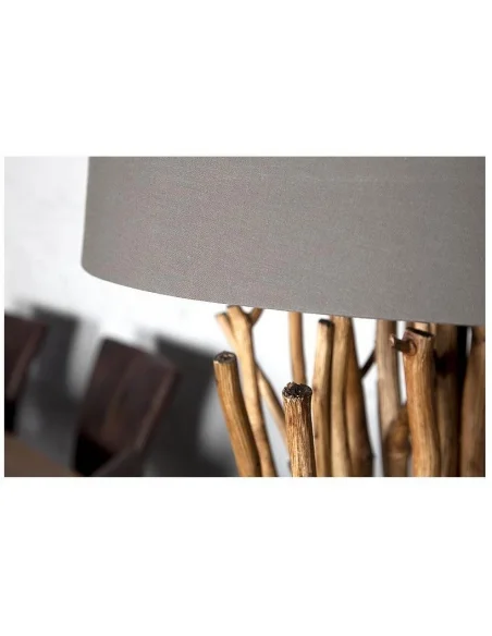 Stojací lampa přírodním dřevě Euforie hnědá 175cm