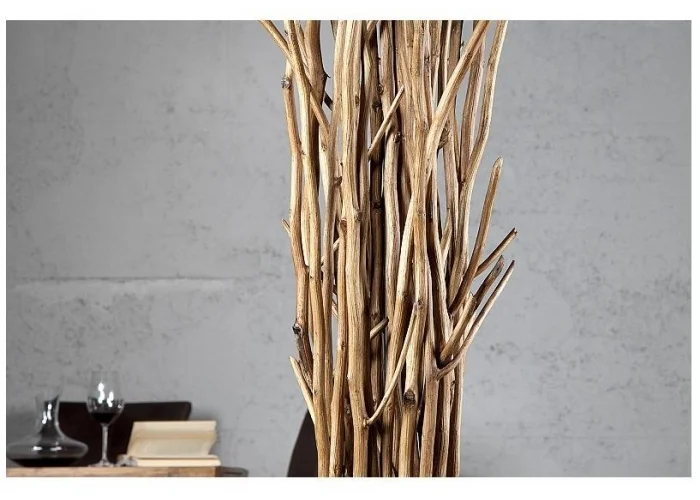 Stojací lampa přírodním dřevě Euforie hnědá 175cm