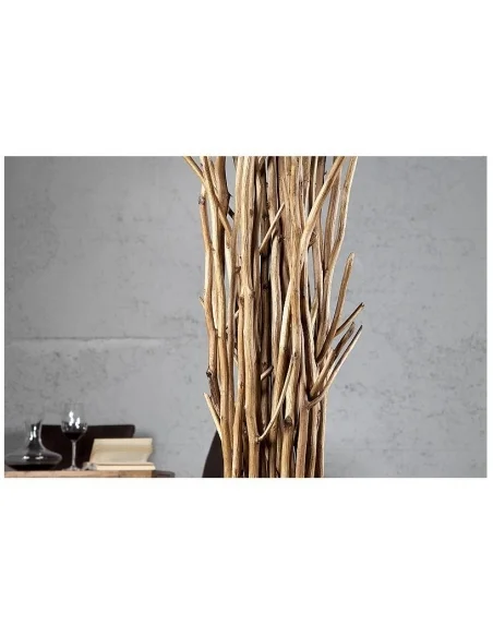 Stojací lampa přírodním dřevě Euforie hnědá 175cm