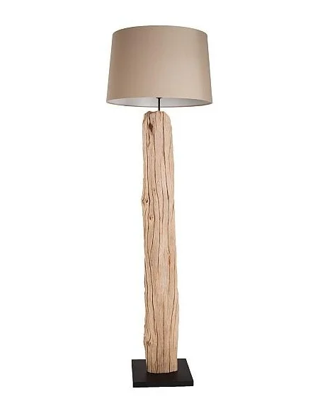 Stojací lampa v přírodním dřevě rousilique béžová