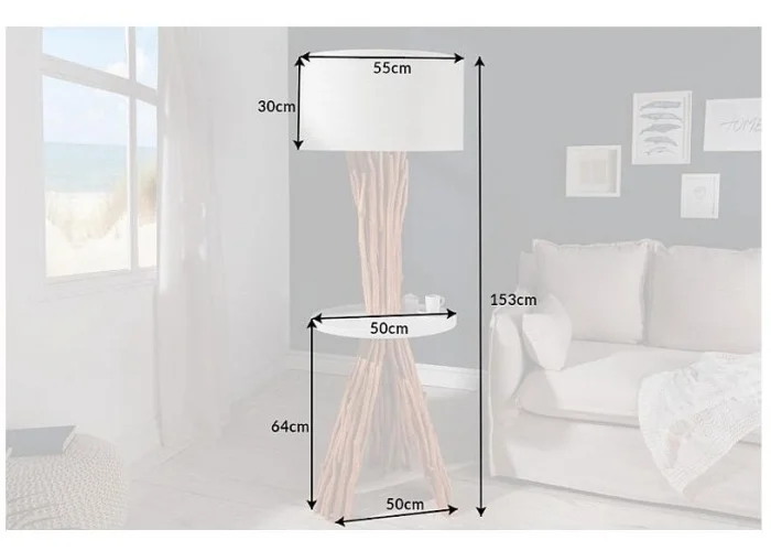 Stojací lampa servant dlouhé dřevo 153cm