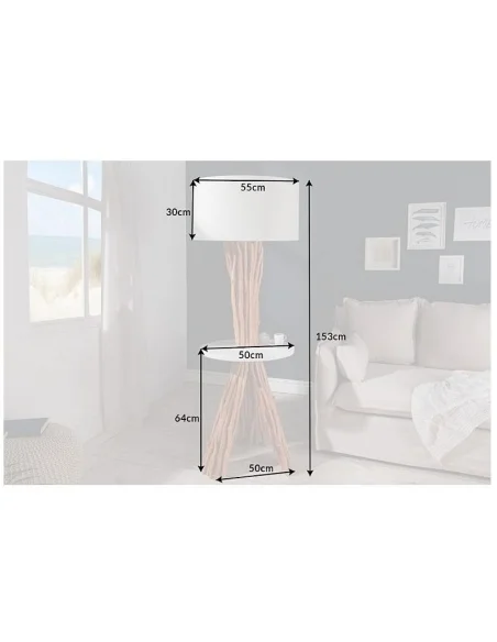 Stojací lampa servant dlouhé dřevo 153cm