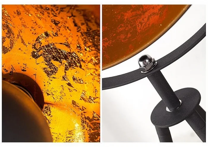 Stojací lampa studio černá zlatá 145cm