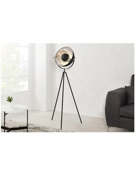 Stojací lampa Studio černá stříbrná 145cm
