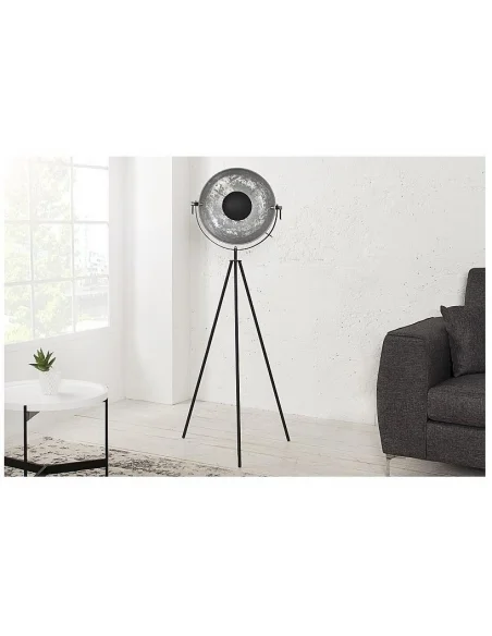 Stojací lampa Studio černá stříbrná 145cm