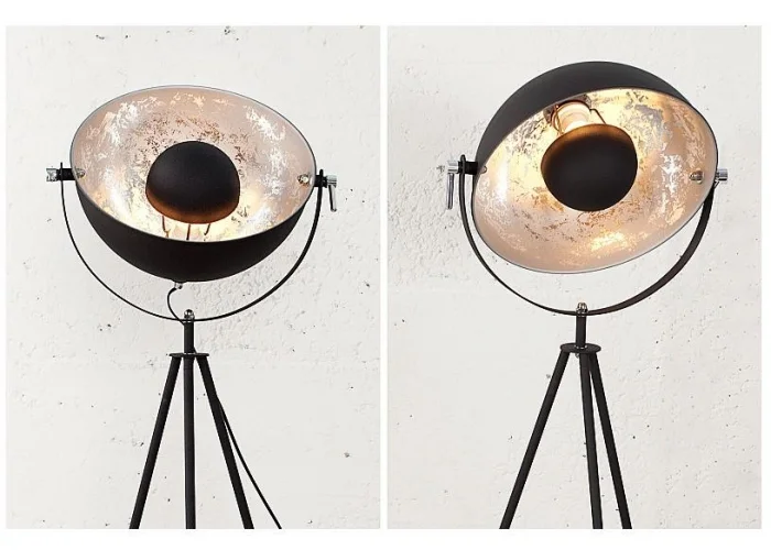 Stojací lampa Studio černá stříbrná 145cm