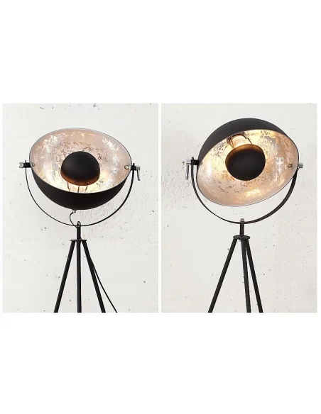 Stojací lampa Studio černá stříbrná 145cm