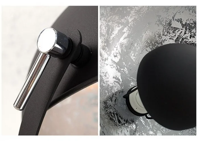 Stojací lampa Studio černá stříbrná 145cm