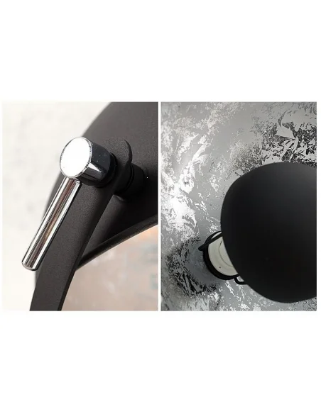 Stojací lampa Studio černá stříbrná 145cm