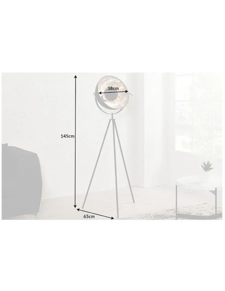 Stojací lampa Studio černá stříbrná 145cm