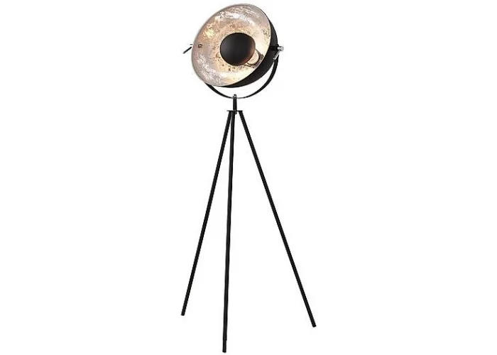 Stojací lampa Studio černá stříbrná 145cm